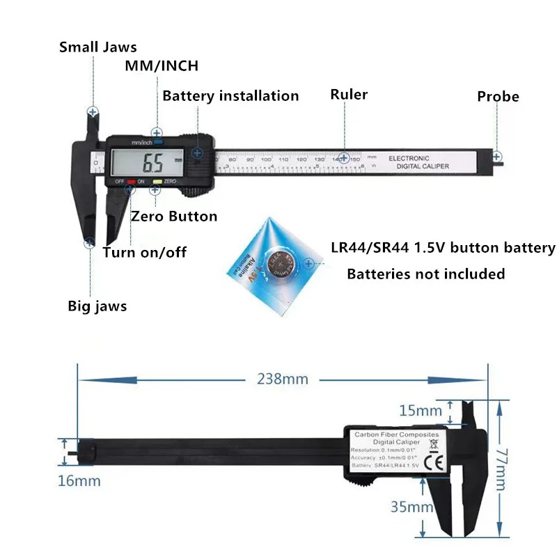 150mm 100mm 전자 디지털 캘리퍼스 탄소 섬유  - Digital Caliper 150Mm Stainless Steel 리뷰 및 가격
