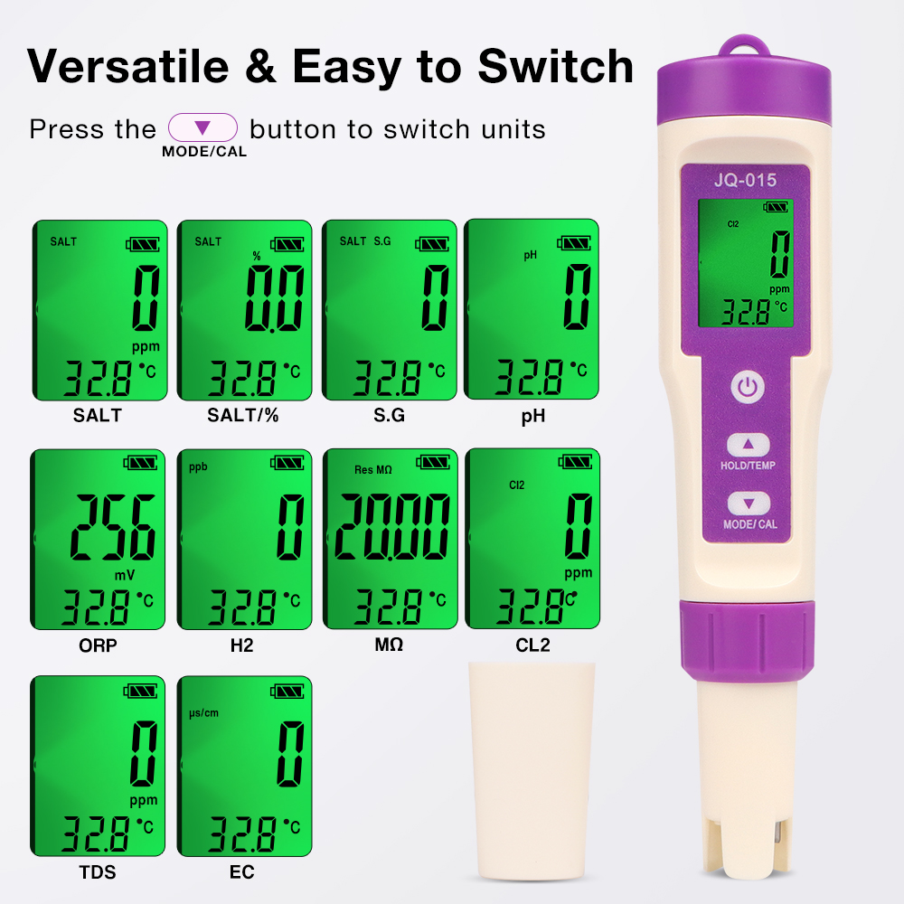 10-in-1 수질 측정기: 잔류 염소(Cl2) 측정, - Ph Meter Digital Water Tester 리뷰 및 가격