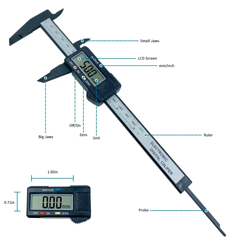 탄소 섬유 디지털 캘리퍼스 150mm 100mm 전자  - Digital Caliper 150Mm Stainless Steel 리뷰 및 가격