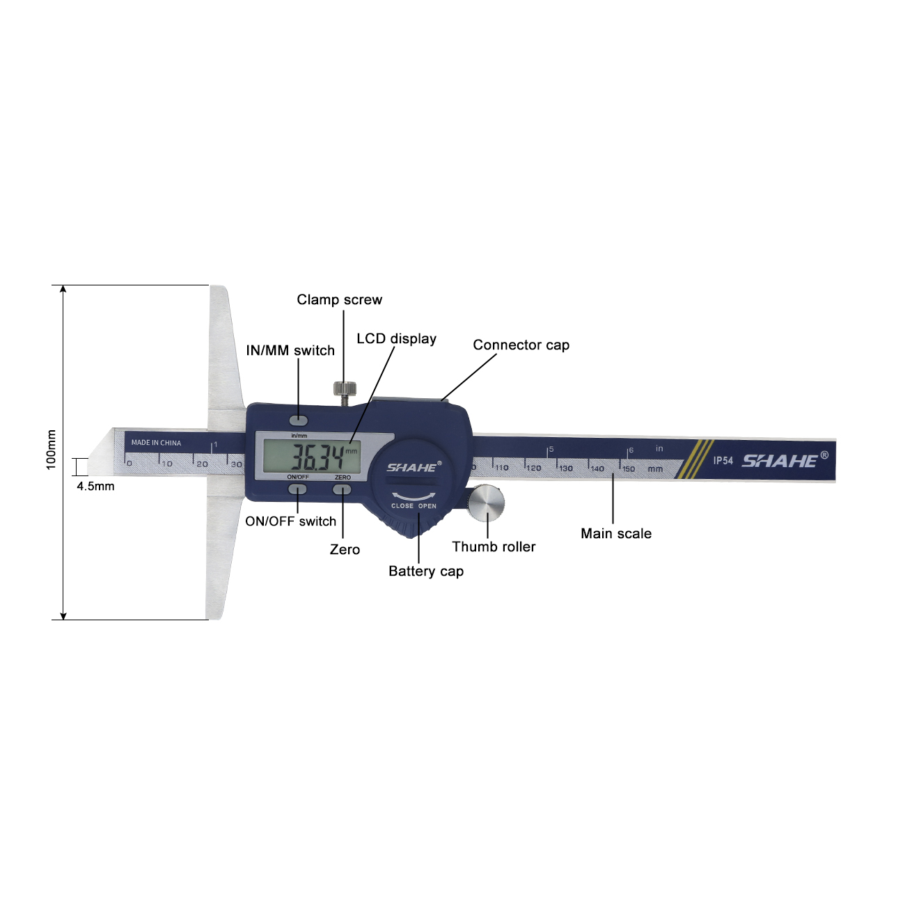 SHAHE 디지털 깊이 캘리퍼스 150/200/300m - Digital Caliper 150Mm Stainless Steel 리뷰 및 가격